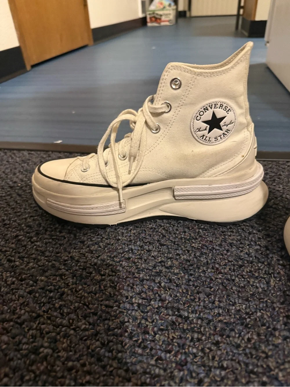 Converse Cream High-Top Platform Sneakers